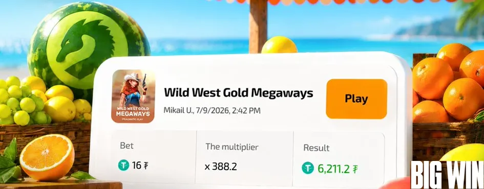 Крупный выигрыш в слоте Wild West Gold Megaways в Dragon Money
